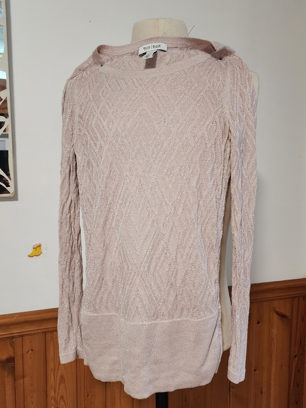 WHBM Womens XS Sweater Shimmery Light Pink